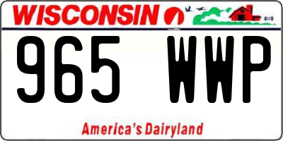 WI license plate 965WWP