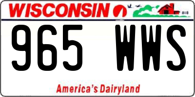 WI license plate 965WWS
