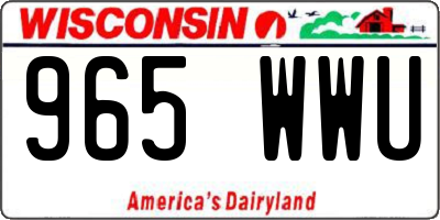 WI license plate 965WWU