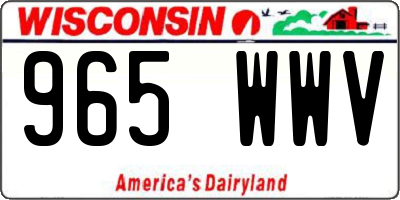 WI license plate 965WWV