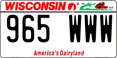 WI license plate 965WWW