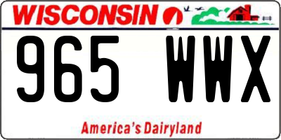 WI license plate 965WWX