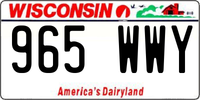 WI license plate 965WWY