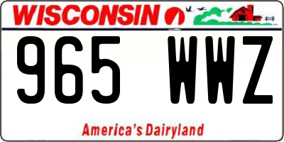 WI license plate 965WWZ