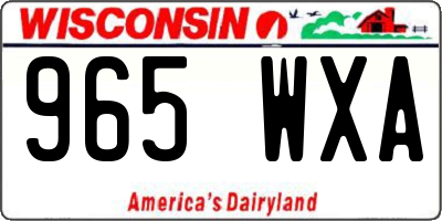 WI license plate 965WXA