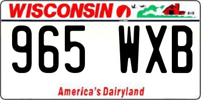 WI license plate 965WXB