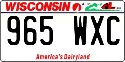 WI license plate 965WXC