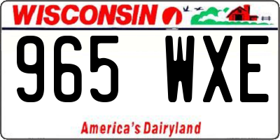 WI license plate 965WXE