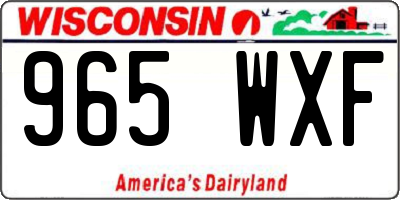WI license plate 965WXF