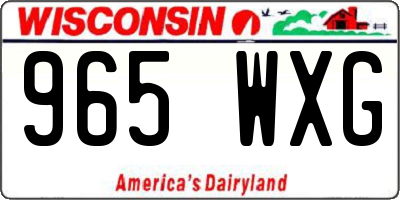 WI license plate 965WXG