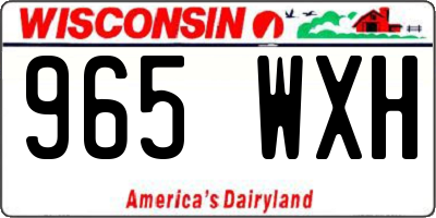 WI license plate 965WXH