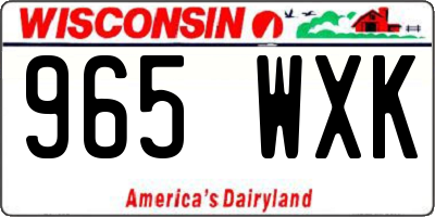 WI license plate 965WXK