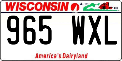 WI license plate 965WXL