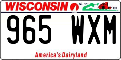 WI license plate 965WXM