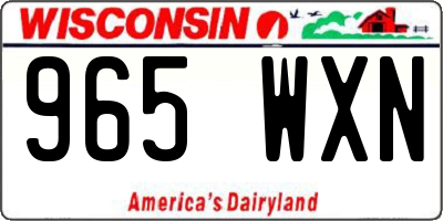 WI license plate 965WXN