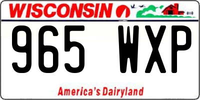 WI license plate 965WXP