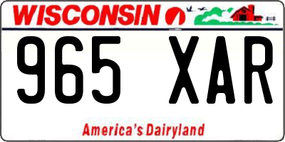 WI license plate 965XAR