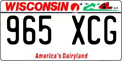 WI license plate 965XCG