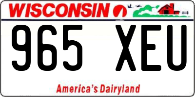 WI license plate 965XEU