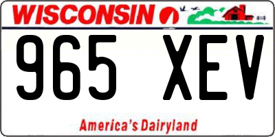 WI license plate 965XEV