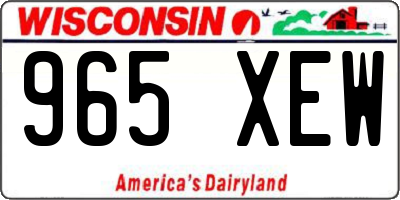 WI license plate 965XEW