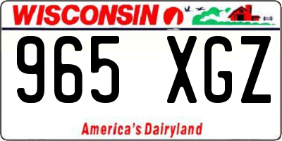 WI license plate 965XGZ