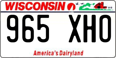 WI license plate 965XHO