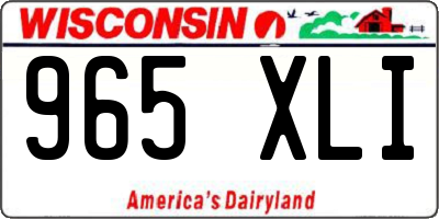 WI license plate 965XLI