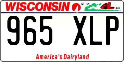 WI license plate 965XLP