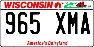 WI license plate 965XMA