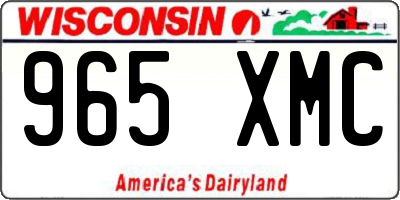 WI license plate 965XMC