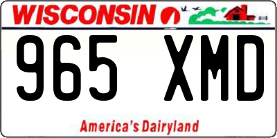 WI license plate 965XMD