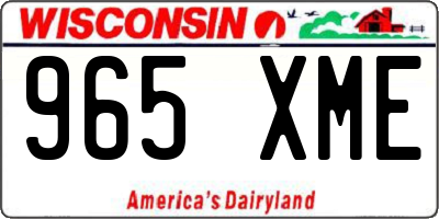 WI license plate 965XME