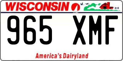 WI license plate 965XMF