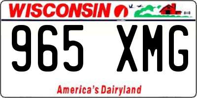 WI license plate 965XMG