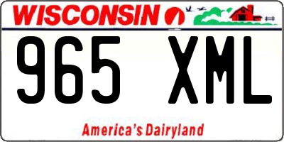 WI license plate 965XML