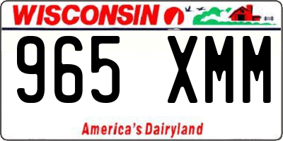 WI license plate 965XMM