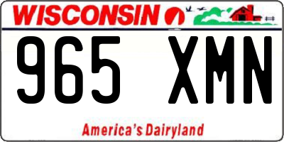WI license plate 965XMN