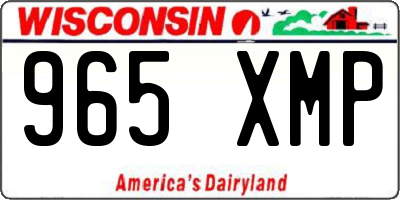 WI license plate 965XMP