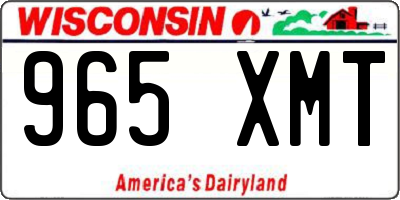 WI license plate 965XMT