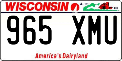 WI license plate 965XMU