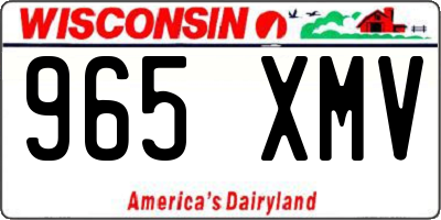 WI license plate 965XMV