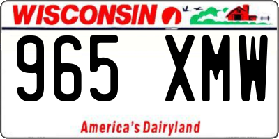 WI license plate 965XMW