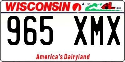 WI license plate 965XMX