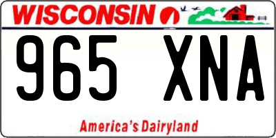 WI license plate 965XNA