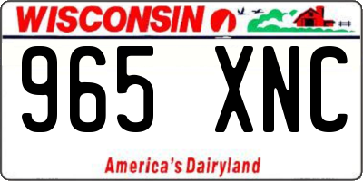 WI license plate 965XNC