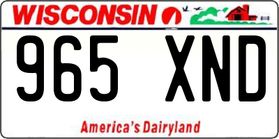 WI license plate 965XND