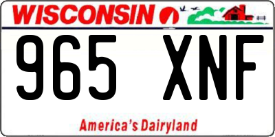 WI license plate 965XNF