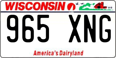 WI license plate 965XNG