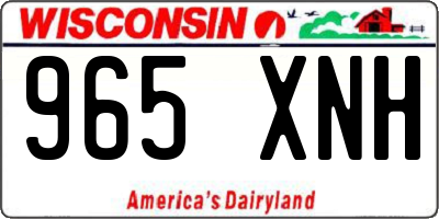 WI license plate 965XNH